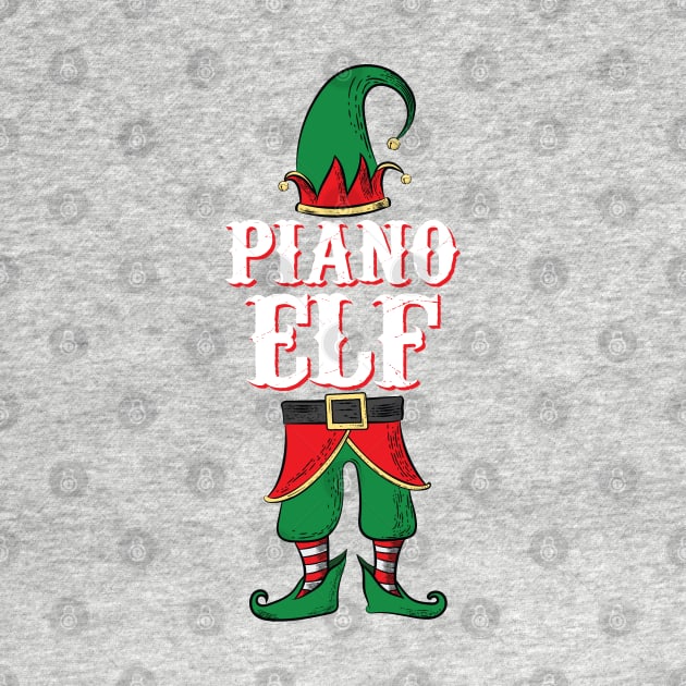 Piano Elf - Christmas Gift Idea for Piano Players design by Vector Deluxe